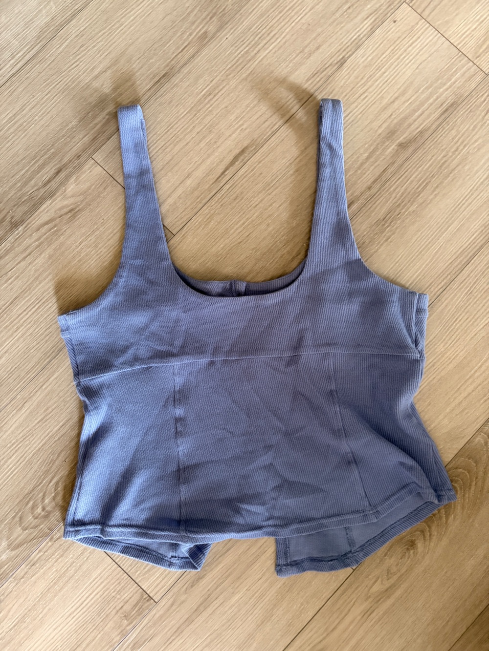 Free People Periwinkle Ribbed Button-Front Tank - Picture 3 of 4
